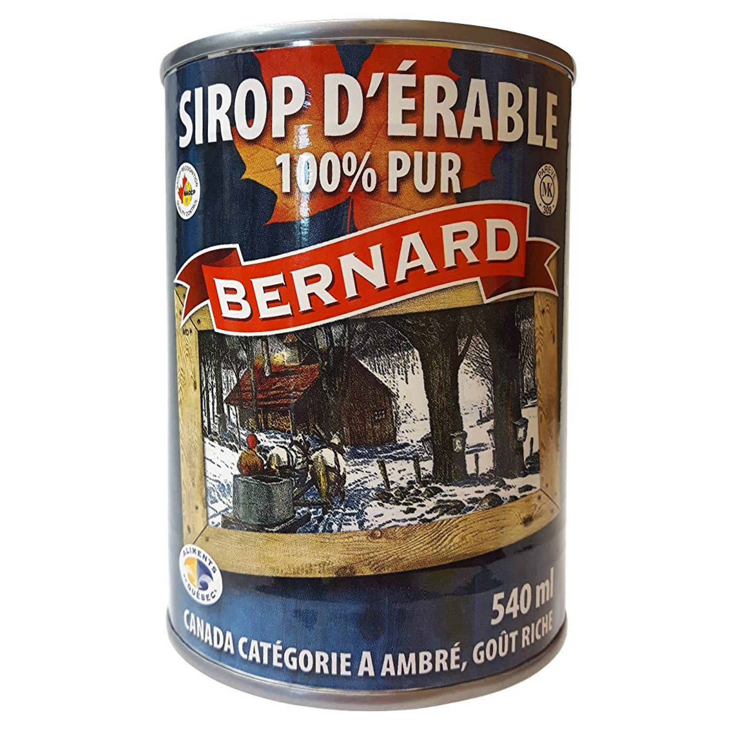 Sirop d'érable 100% pur Bernard (24x540ml)